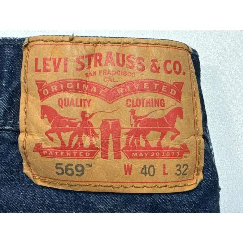 Levi's 569 Men's Loose Straight Leg Blue Jeans - Size 40x32 (40x30)‎